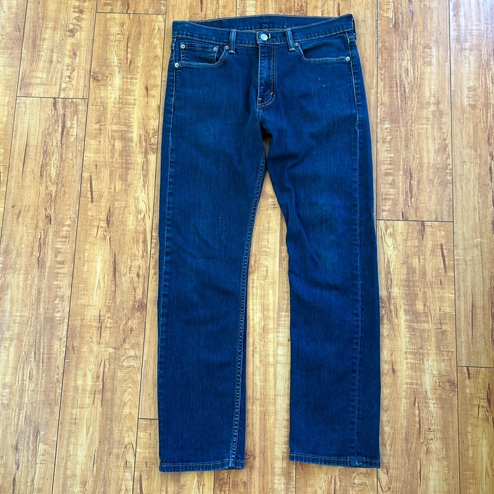 Men’s Levi Strauss 513 W 31 L 30 Dark Blue Denim Jeans Straight Leg